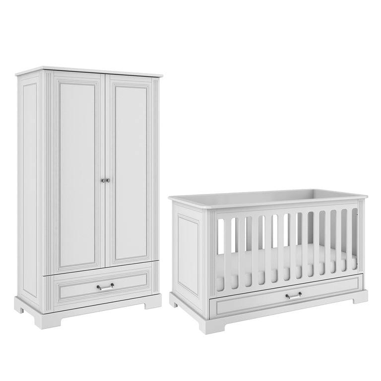 SOBA ZA BEBE 2-dijelni Bijeli - bijela, drvni materijal (152/92/83cm) - Petits-meubles