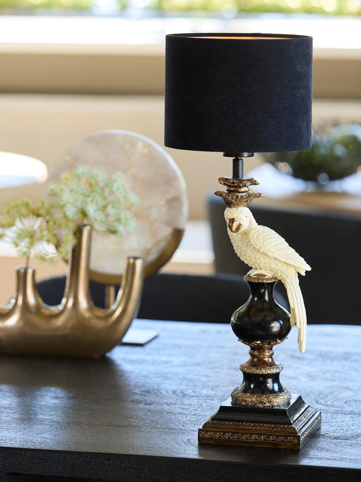 LAMPENFUSS Nyasa Bronze 14,5/14,5/46,5 cm - Schwarz, Kunststoff (14.5/14.5/46.5cm) - Light & Living