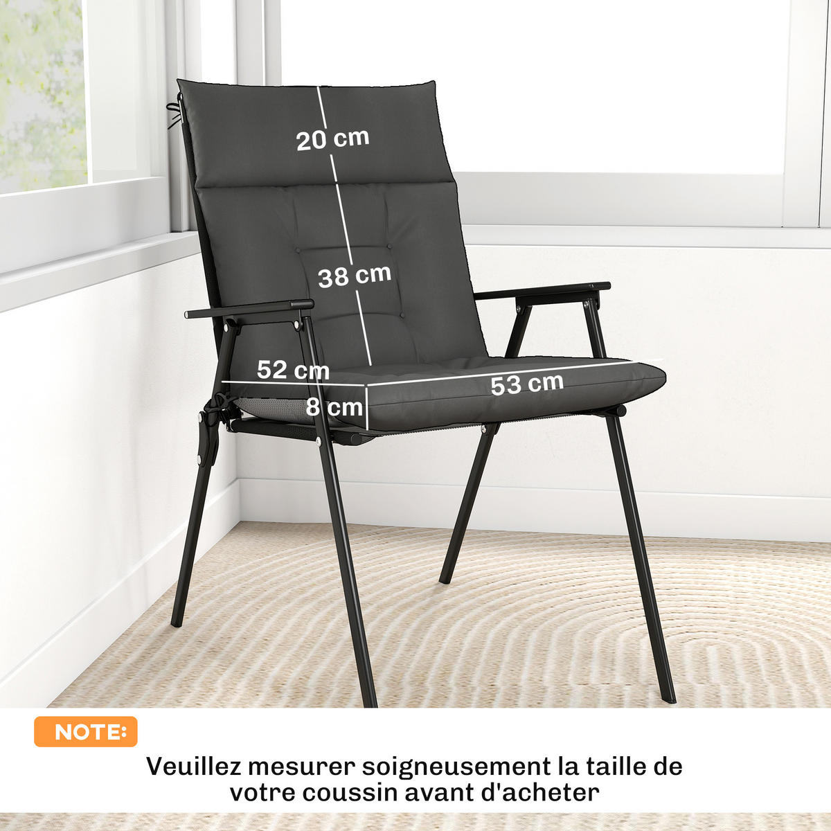 SITZKISSEN 4er-Set DE-16740 Dunkelgrau - Dunkelgrau, Textil (111.5/53/8cm) - ComfortXL