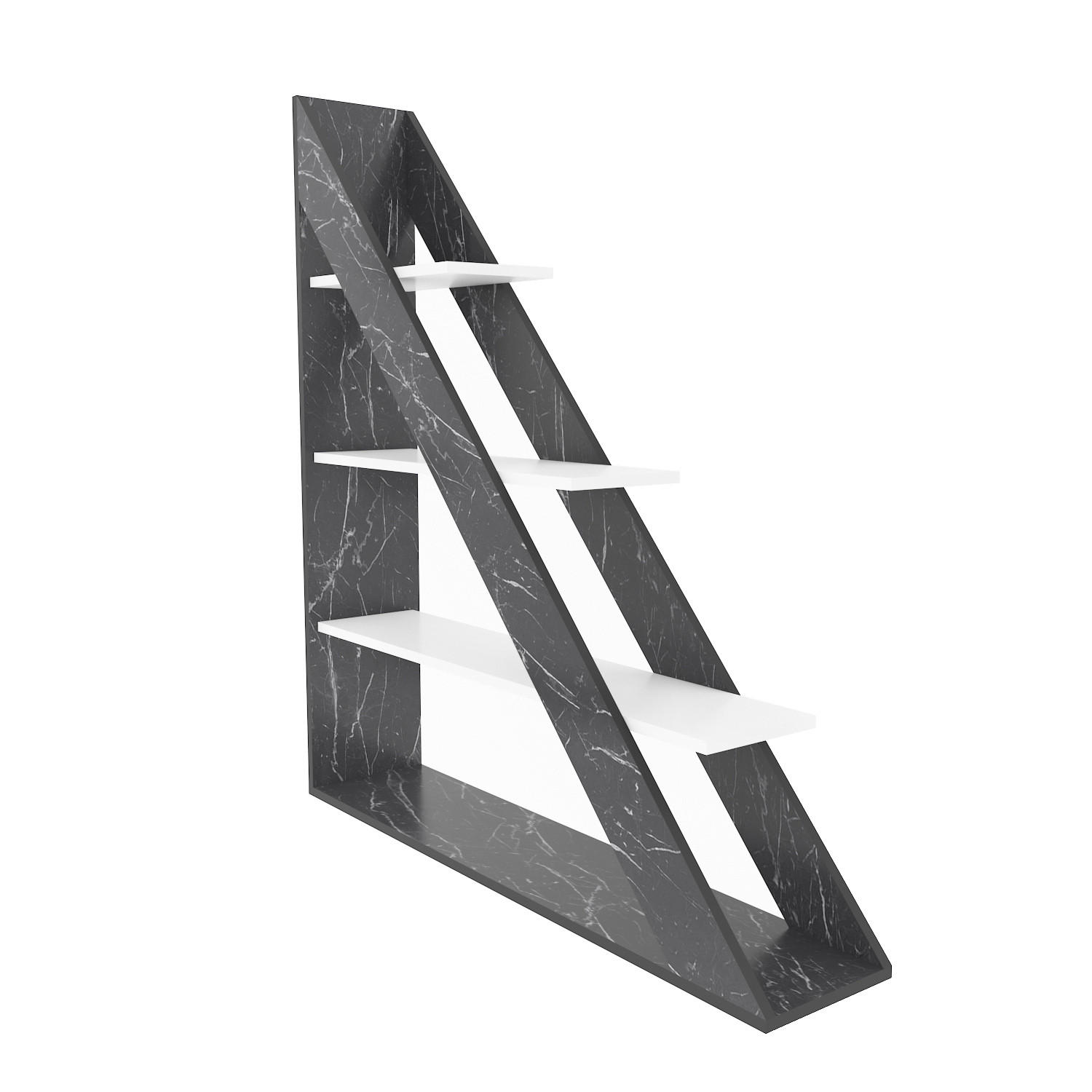 Decorotika Bücherregal Schwarz, Weiß 25x60x120 cm
