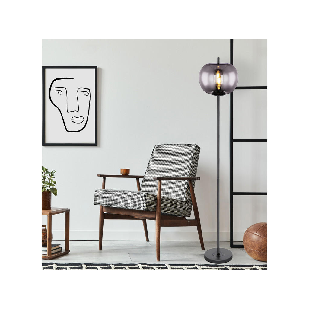 Thumbnail - meineWunschleuchte Led-Stehlampe, Schwarz, Glas, Metall, Rund,Rund, 30x160x30 cm, Lampen & Leuchten, Innenbeleuchtung, S...