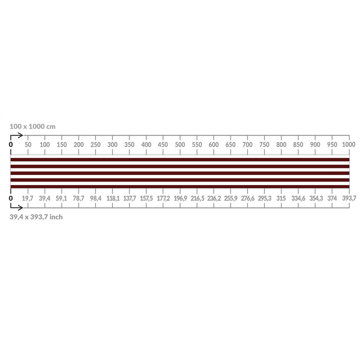 BALKON SICHTSCHUTZ Querstreifen in Dunkel Rot 500/100 cm - Rot, Kunststoff (500/100cm) - Bilderwelten