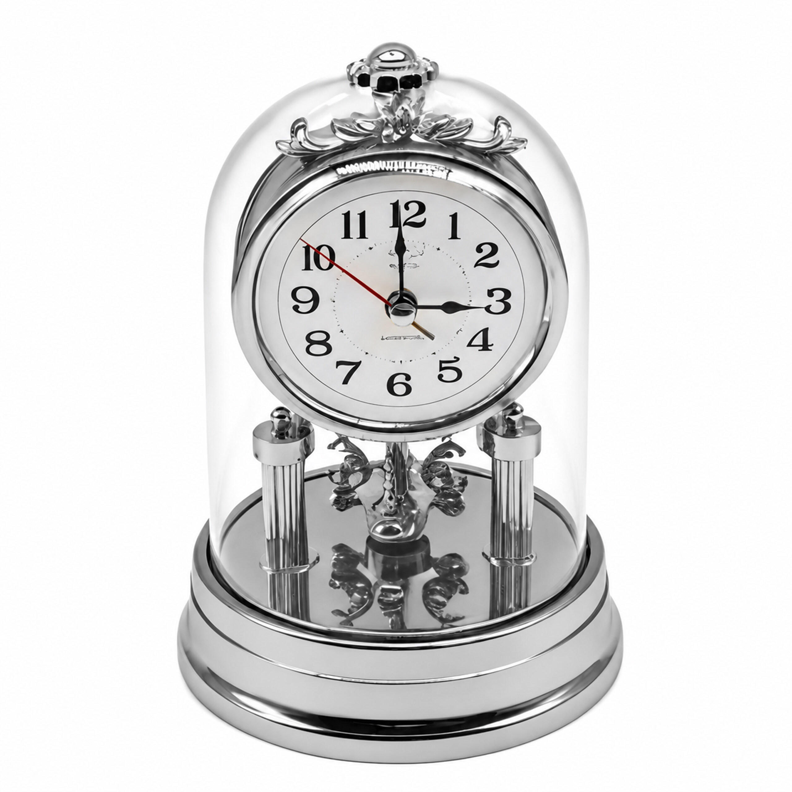 Relaxdays HODINY Stříbrné stolní retro quartz plast 17x11 cm