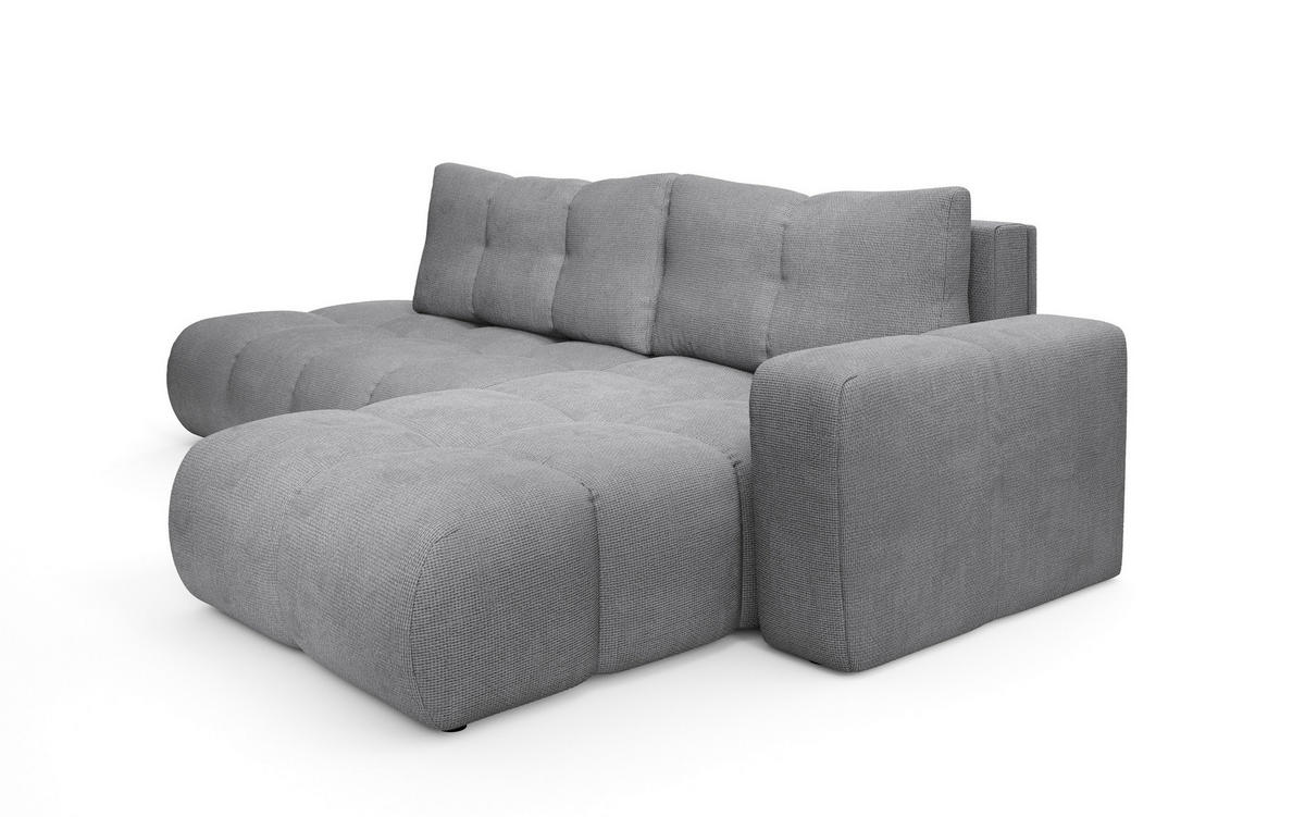 ECKSOFA DUCA R-S Grau Chenille mit Schlaffunktion - Grau, Holz (266.5/266.5cm) - MASSENO