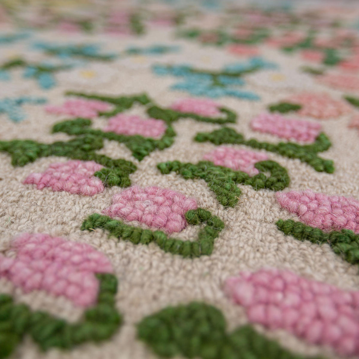 WOLLTEPPICH Floral Muster, Naturmotive, Schlafzimmer Multicolor-Rosa Rechteckig 160x230 - Beige, Textil (160/230cm) - KADIMA DESIGN