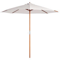SONNENSCHIRM rund Ø270/250 cm DE-11501 Holz Beige - Beige, Textil (270/270cm) - ComfortXL
