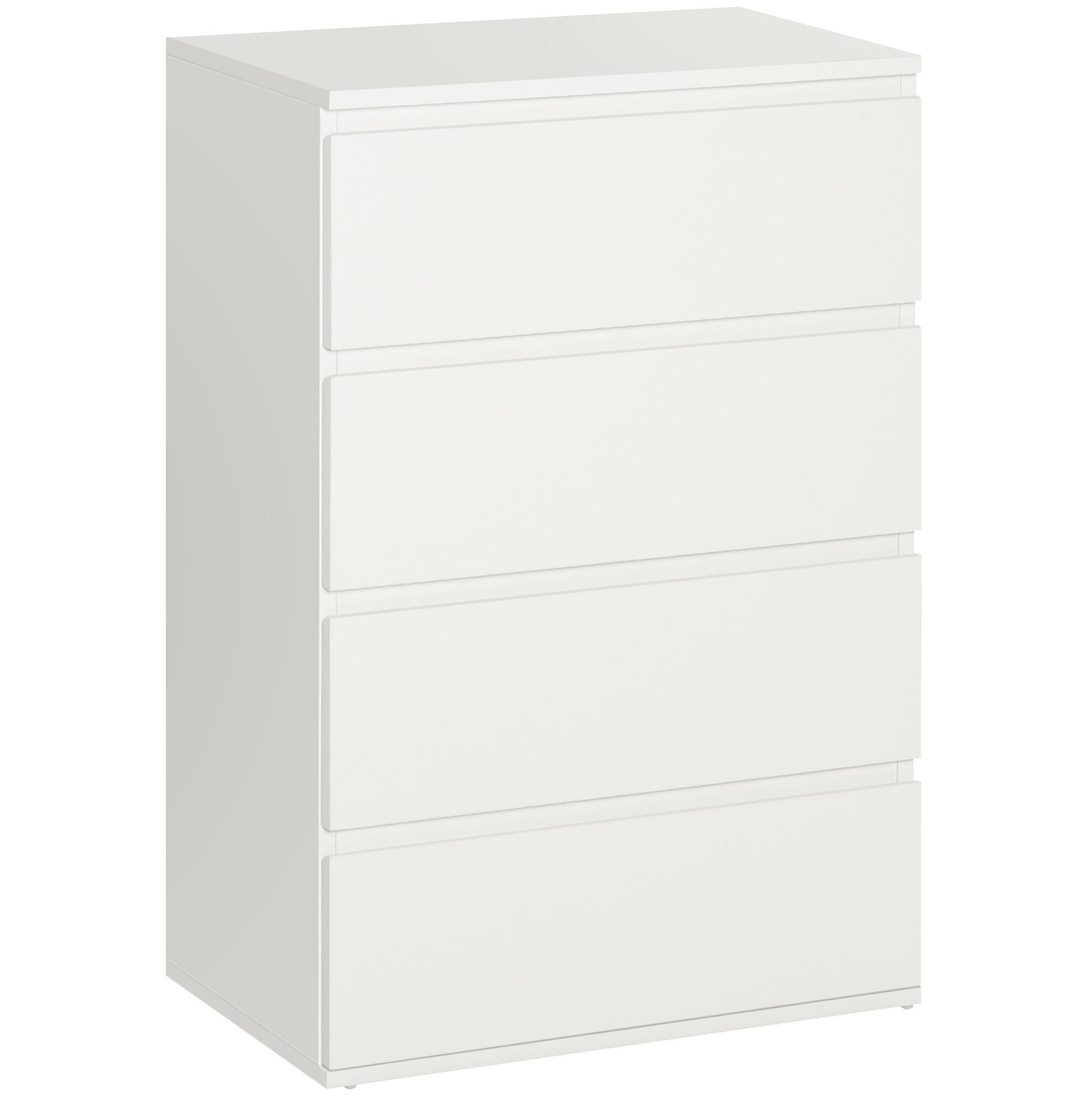 KOMMODE 55/33/80 cm aus MDF mit 4 Schubladen Weiß - Weiß, Holzwerkstoff (55/80/33cm) - Modenvie