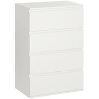 KOMMODE 55/33/80 cm aus MDF mit 4 Schubladen Weiß - Weiß, Holzwerkstoff (55/80/33cm) - Modenvie