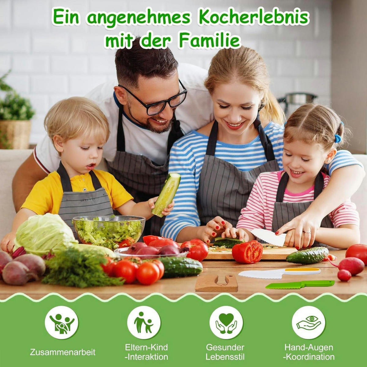 KINDERMESSER Set 8-teiliges Montessori Lernmesser Set - Multicolor, Kunststoff