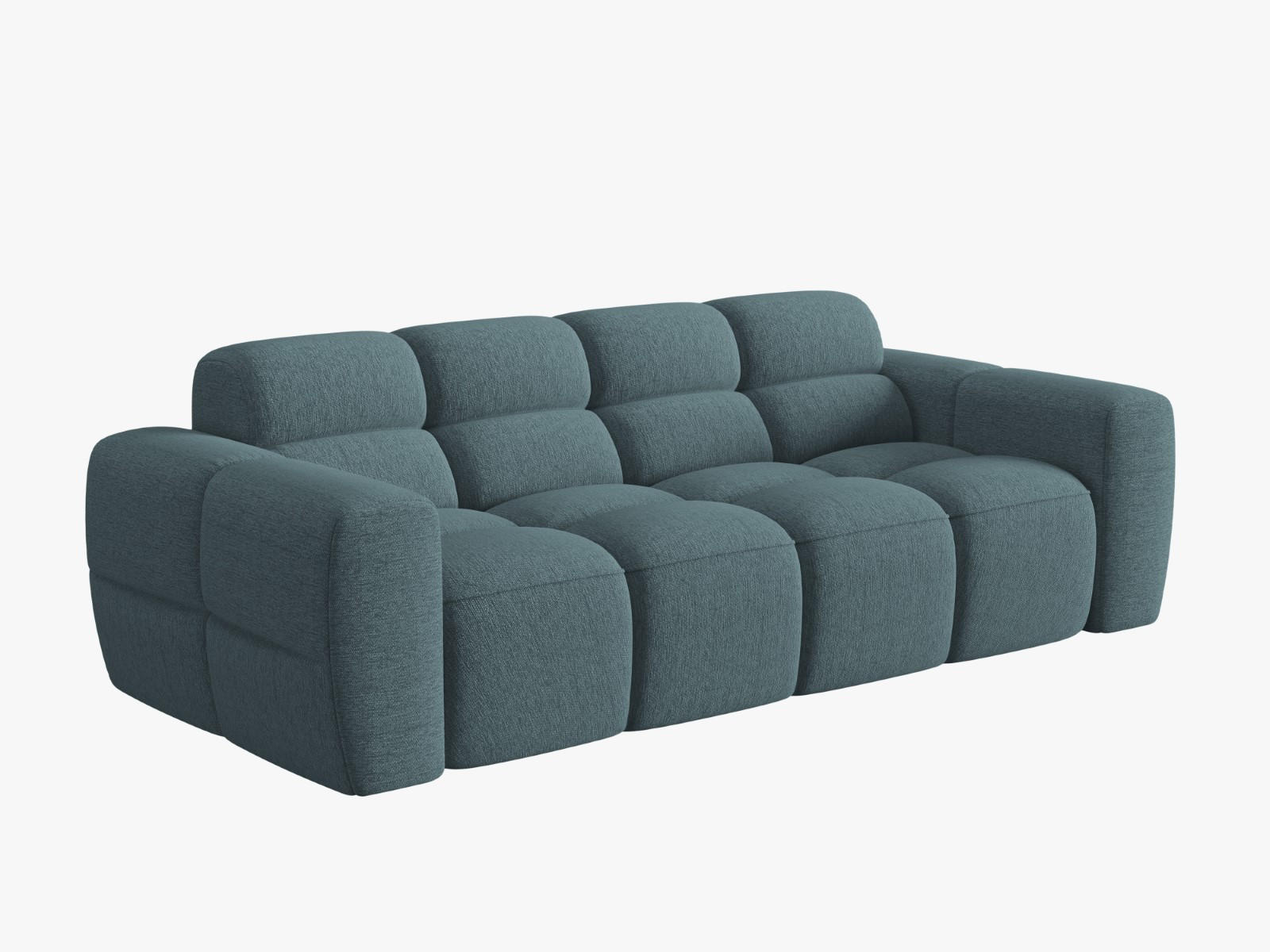 SOFA Lisa aus strukturiertem Stoff hellblau 3 Sitzplätze - Hellblau, Textil (101/77/216cm) - Micadoni