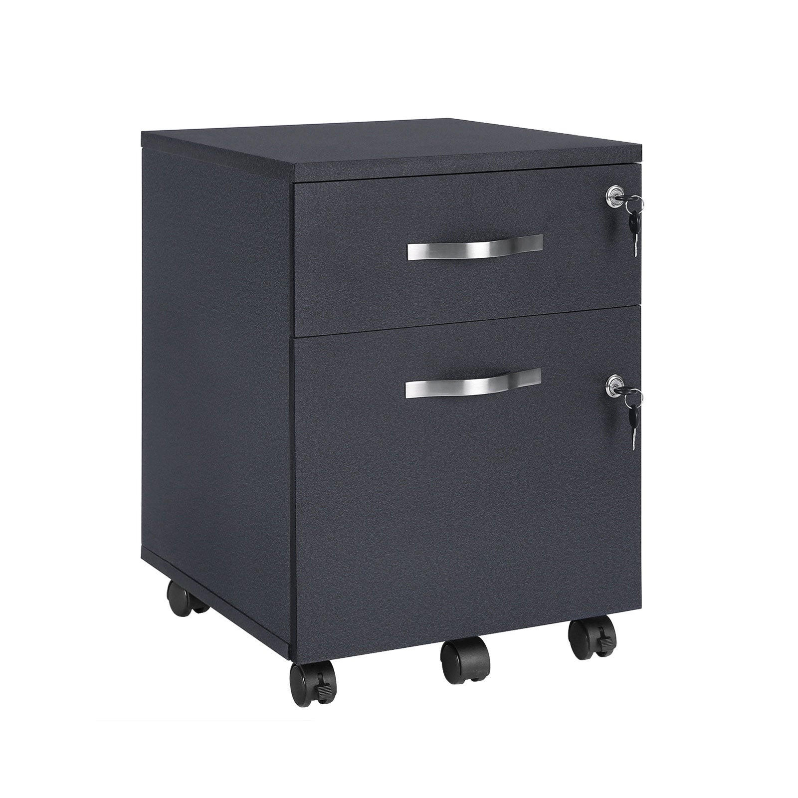 ROLLCONTAINER - Schwarz, Holzwerkstoff (44/55/40cm) - Hansiro