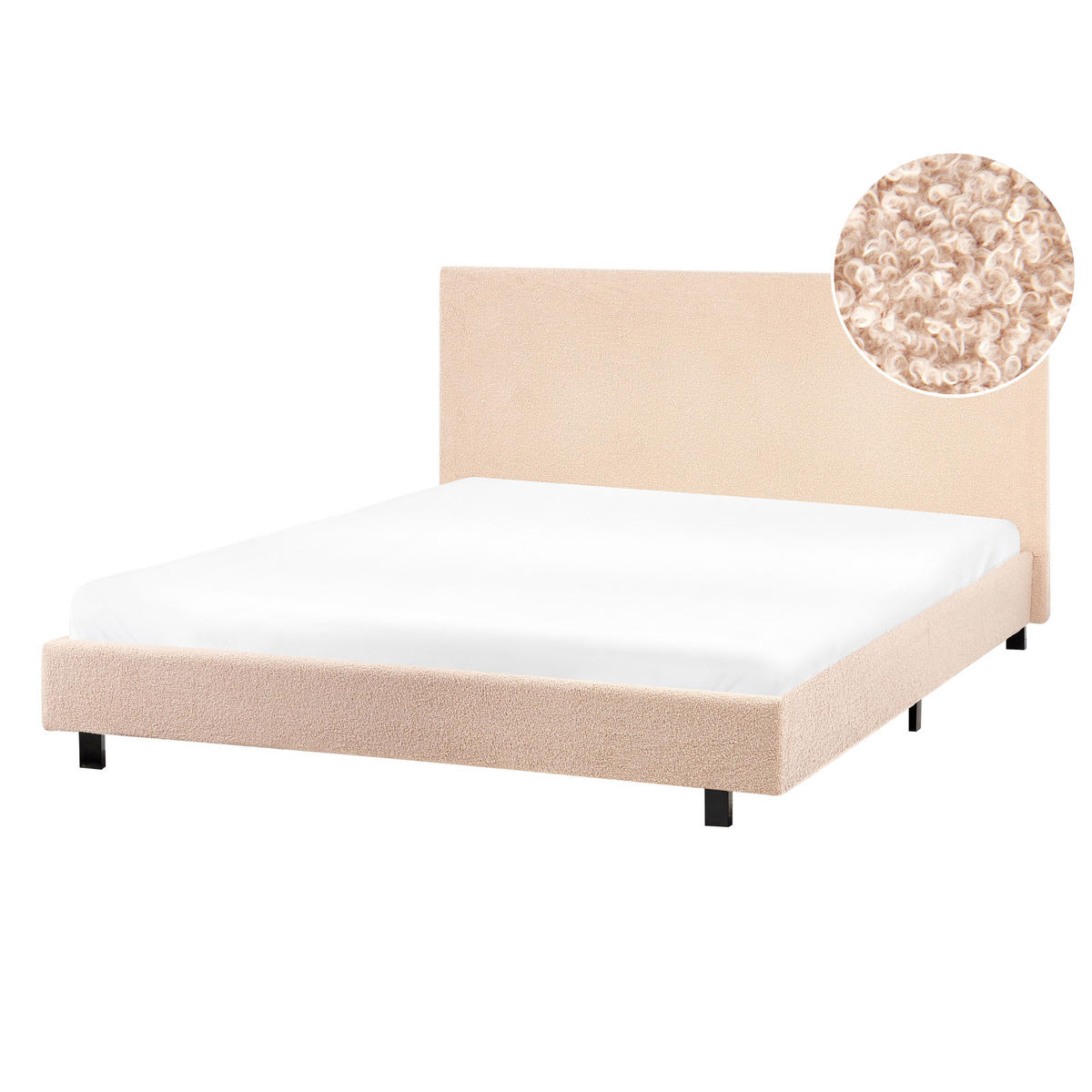 POLSTERBETT mit Lattenrost 140x200 cm Beige Albi - Beige, Textil (140/200cm) - Beliani
