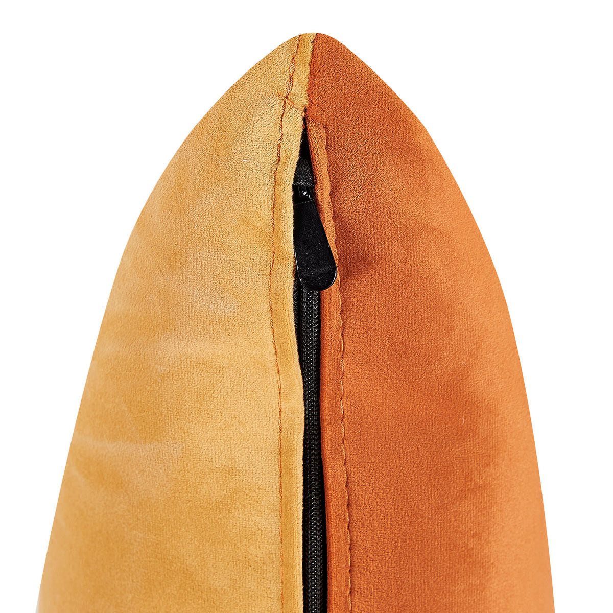 CHAISELONGUE Samtstoff orange linksseitig Gonesse - Goldfarben/Orange, Textil (164/72/77cm) - Beliani