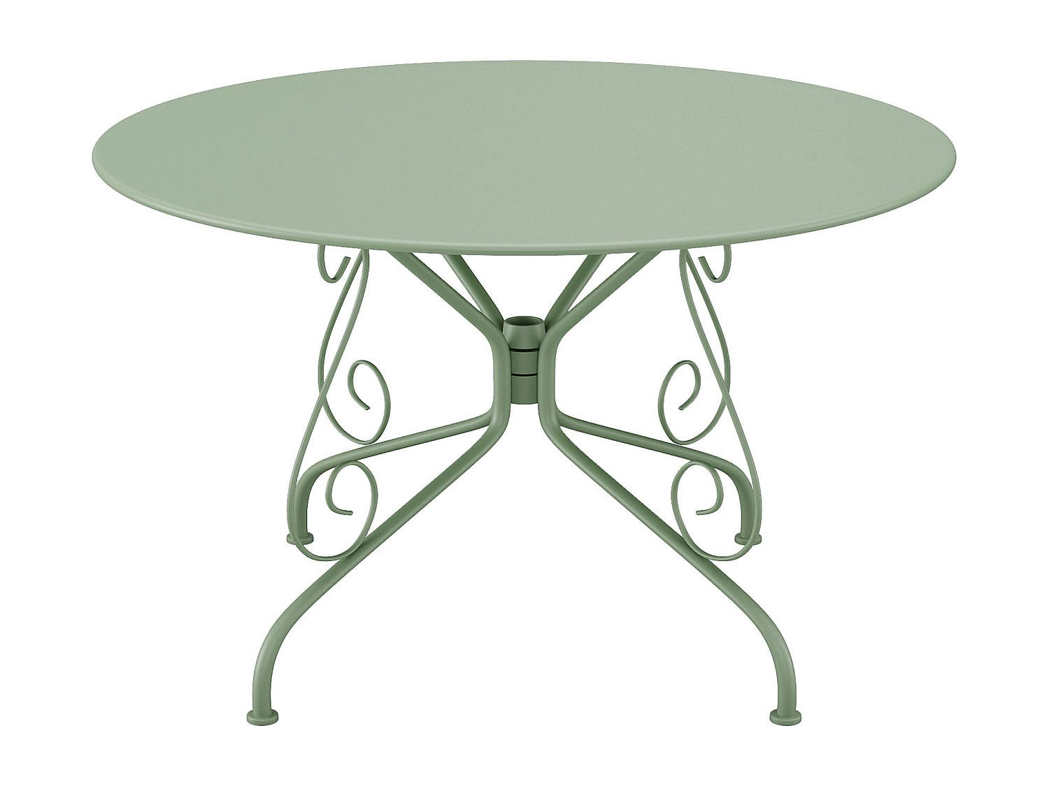 GARTENTISCH - D. 120 cm - Metall in Eisenoptik - Mandelgrün - GUERMANTES von MYLIA - Grün, Metall - Vente-Unique