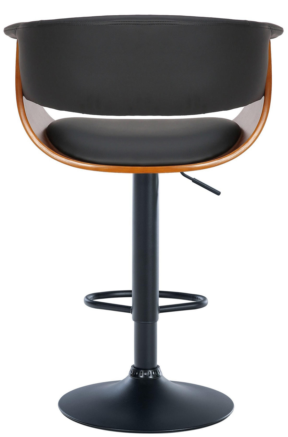 BARHOCKER Vestal 90-111x60x51 cm Walnuss-Schwarz - Nussbaumfarben, Metall (60/90/51cm) - furnicato