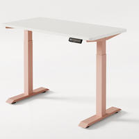 SCHREIBTISCH Elektrisch Höhenverstellbarer HomeOne 120x60cm Rosa/Weiß mit Memory-Funktion, Anti-Kollisions Technologie - Pink/Weiß, Holzwerkstoff (60/120/72cm) - Desktronic