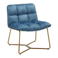 SESSEL Rina Blau Samt Gepolstert - Blau, Holz (67/76.5/69.5cm)