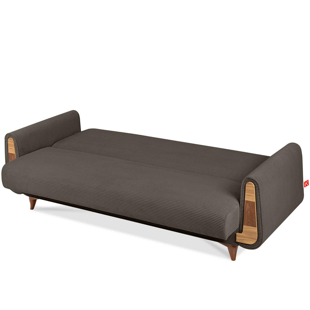 3-SITZER-SCHLAFSOFA GUSTAVO II mit Armlehnen, Graubeige - Greige/Beige, Holz/Holzwerkstoff (230/98/98cm) - KONSIMO®