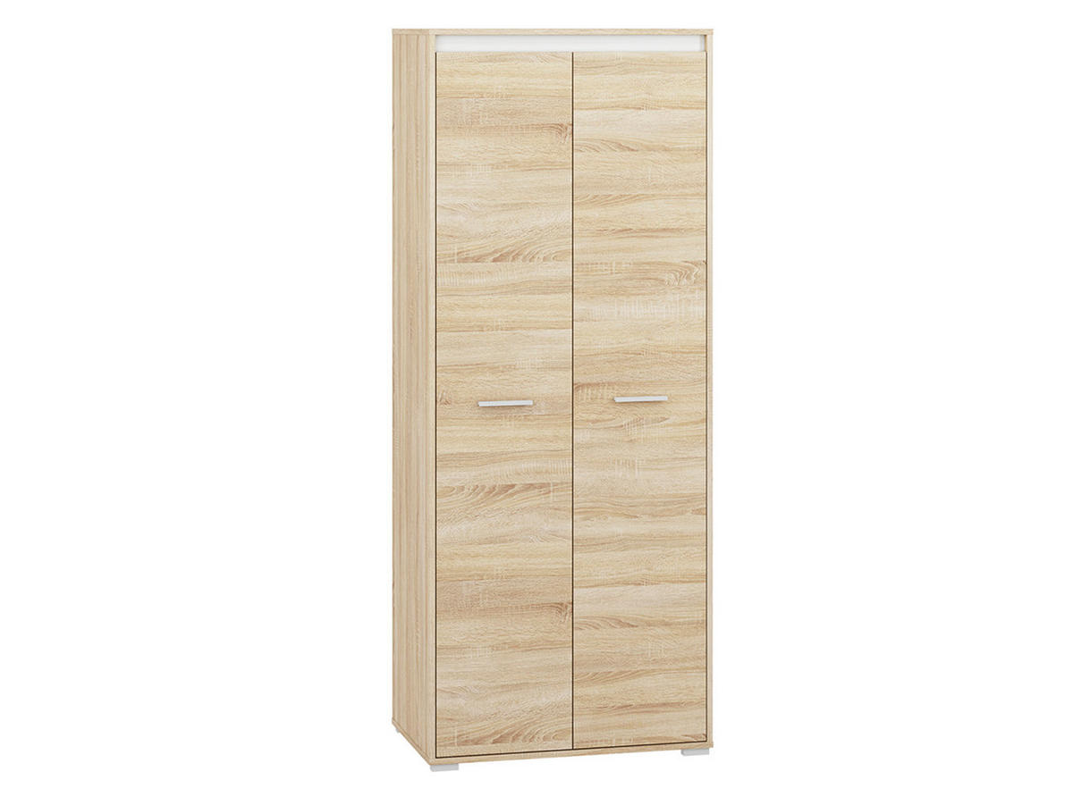 KLEIDERSCHRANK Avo Sonoma Eiche, Absetzung austauschbar 80 / 50 / 200cm - Braun/Sonoma Eiche, Holz/Holzwerkstoff (80/200/50cm) - Feldmann-Wohnen