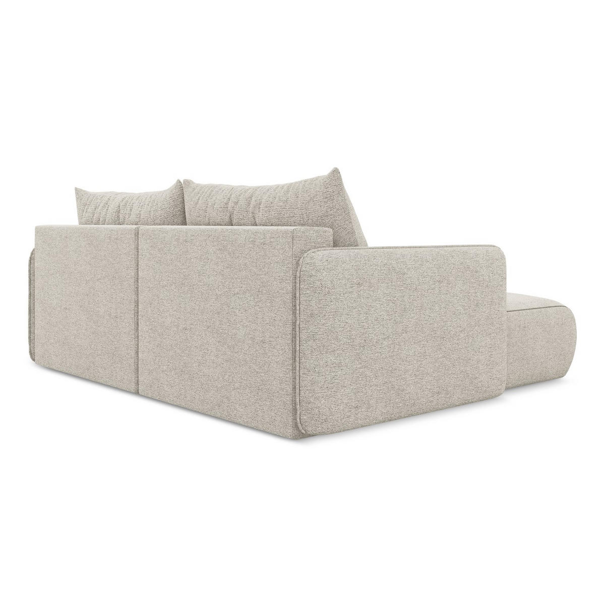 ECKSOFA mit Schlaffunktion Chenille Stoff Grau - Silberfarben/Schwarz, Kunststoff/Textil (148/207cm) - LaMiaSofa