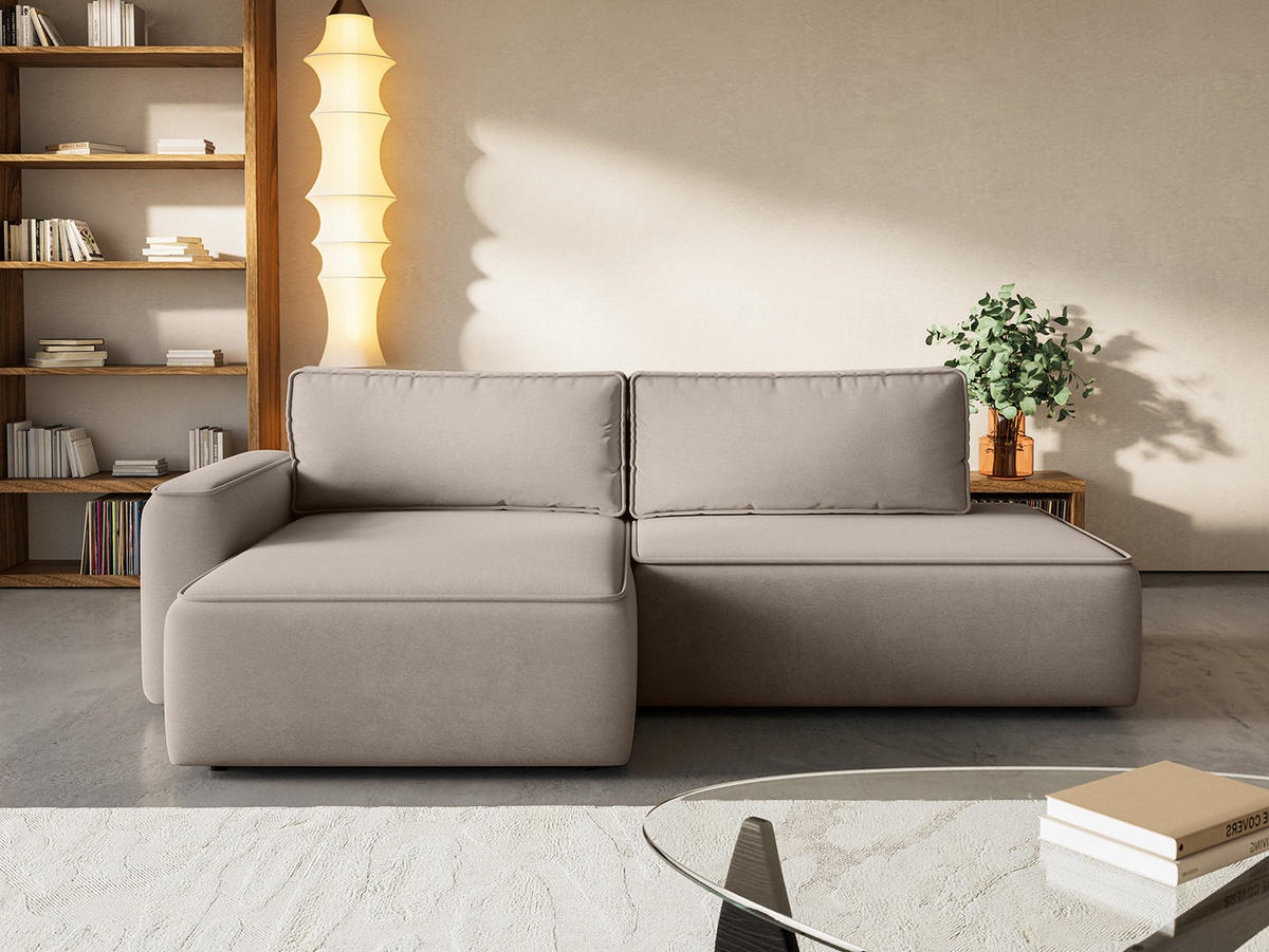 ECKSOFA Sarro mit Schlaffunktion, Taupe - Taupe, Textil (165/260cm) - Fedve