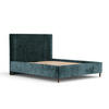POLSTERBETT Etero Dunkelgrün 140/200 cm im Chenille-Stoff - Wengefarben/Dunkelgrün, Holz/Holzwerkstoff (140/200cm) - Maison de Reve