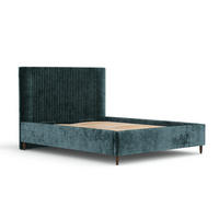 POLSTERBETT Etero Dunkelgrün 140/200 cm im Chenille-Stoff - Wengefarben/Dunkelgrün, Holz/Holzwerkstoff (140/200cm) - Maison de Reve