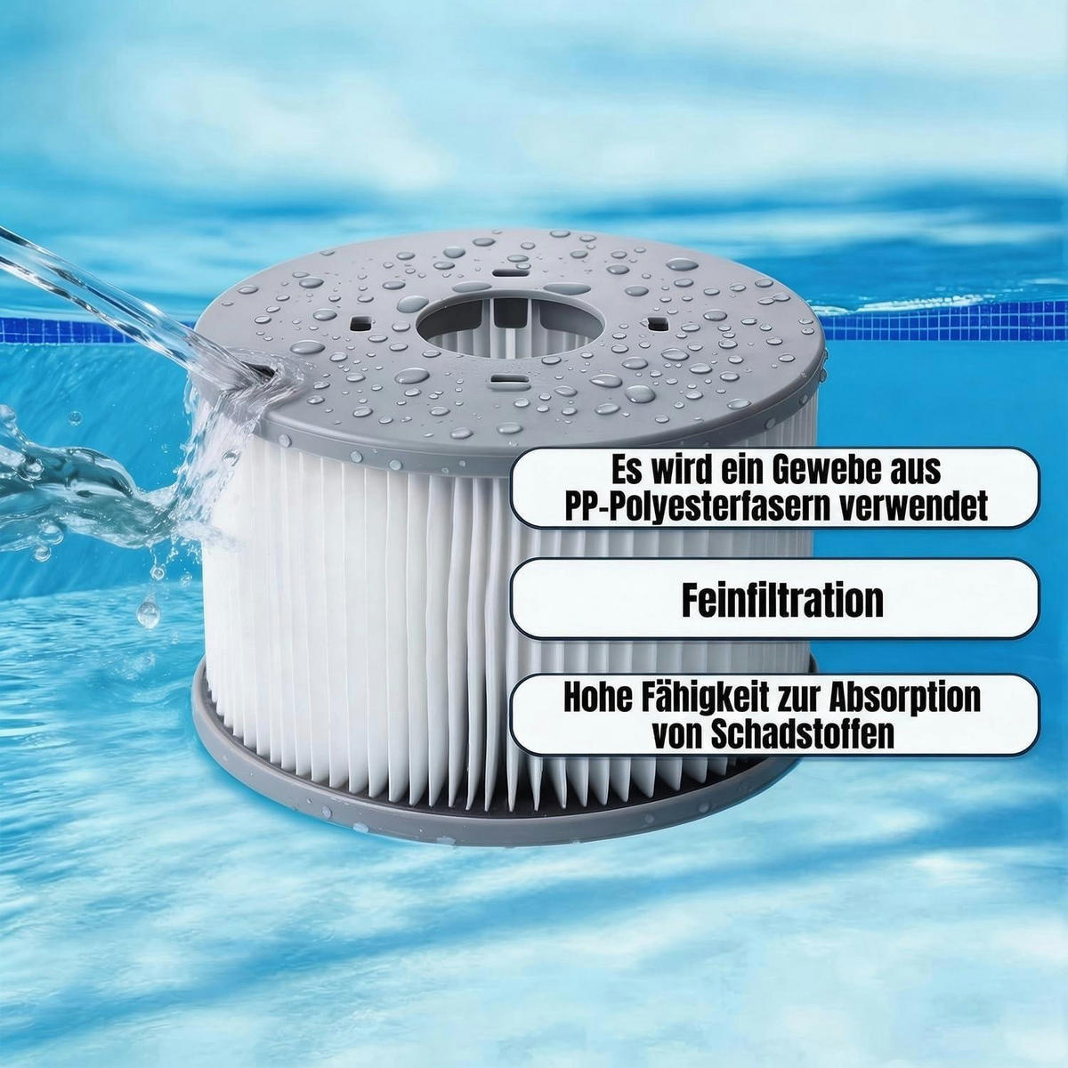 FILTERKARTUSCHEN 12er Set für Whirlpool ab 2020 - Grau, Kunststoff (11/7/11cm)