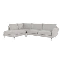 ECKSOFA Elou Silber Microfaser - Chromfarben/Silberfarben, Holz/Textil (277/200cm) - S-Style Möbel