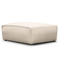 POLSTERHOCKER - Hellgrau/Schwarz, Leder/Kunststoff (81/38/100cm) - home24