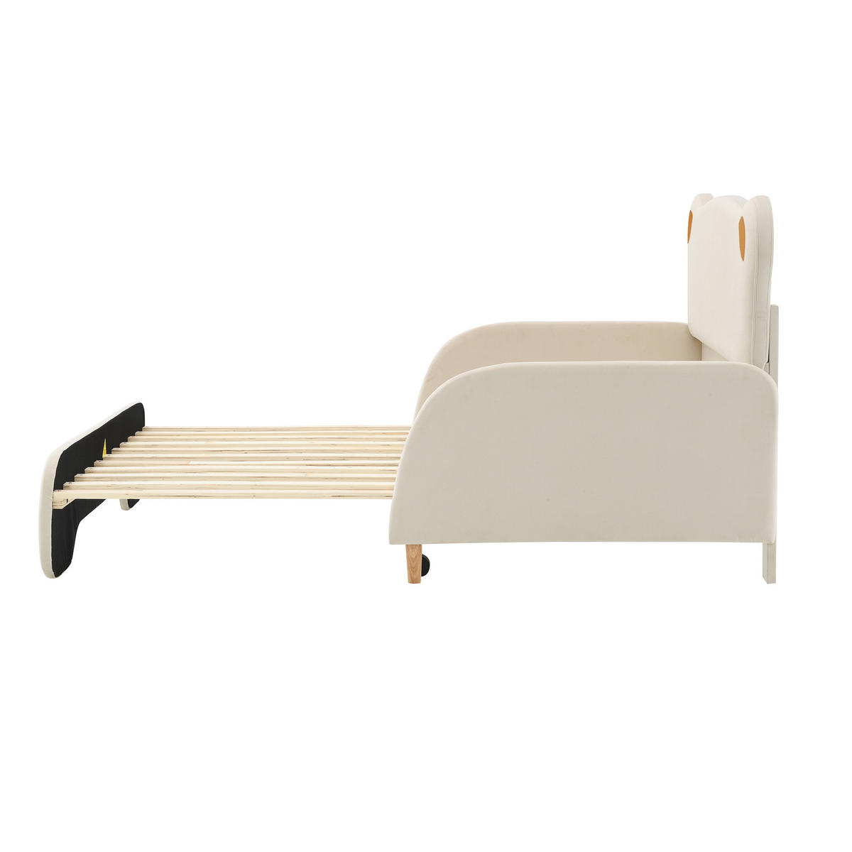KINDERBETT 140/200 cm DE-00466, in Beige, in Bärenform - Beige, Holz (140/200cm) - ComfortXL