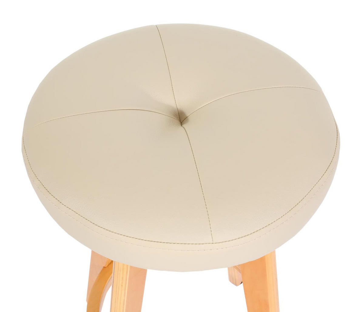 BARHOCKER 2er-Set drehbar und einfach Sitzhöhe 67cm Holz Kunstleder drehbar Creme helle Beine - Beige, Holz/Kunststoff (45/67/45cm) - PROREGAL