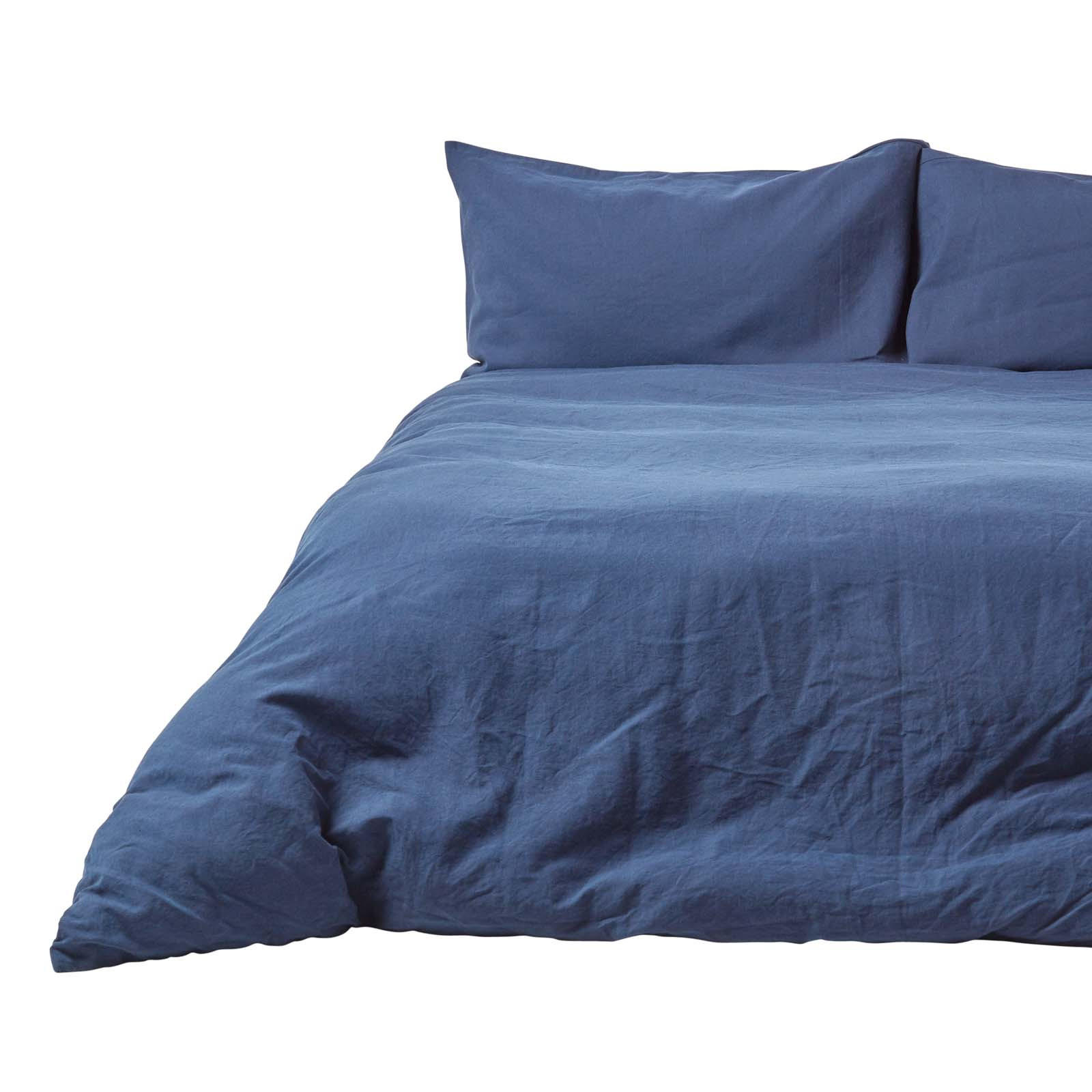 BETTWÄSCHE Leinen - Dunkelblau, Textil (240/220cm) - Homescapes