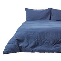 BETTWÄSCHE Leinen - Dunkelblau, Textil (240/220cm) - Homescapes