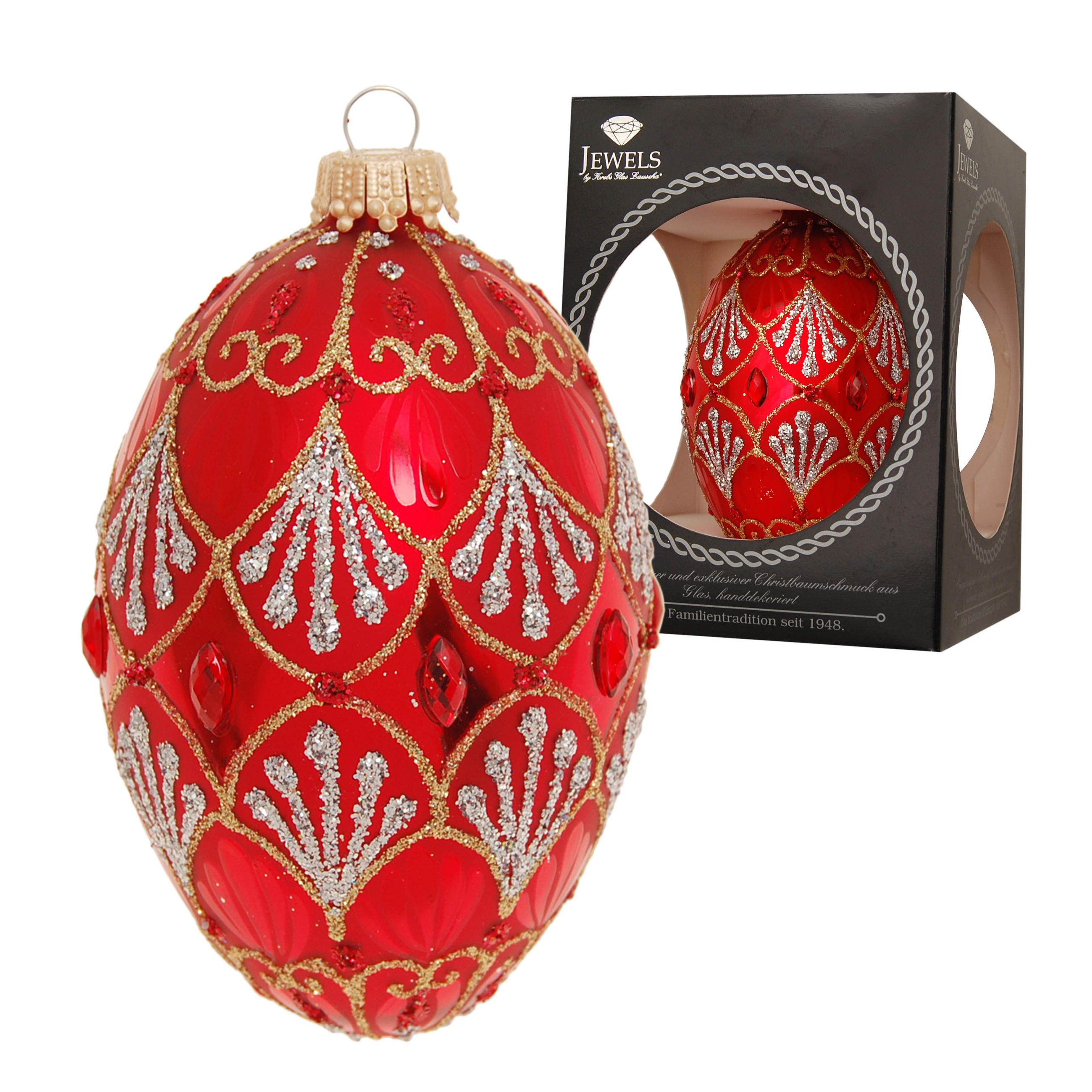 Krebs Glas Lauscha Christbaumschmuck Rot 7x10x7 cm
