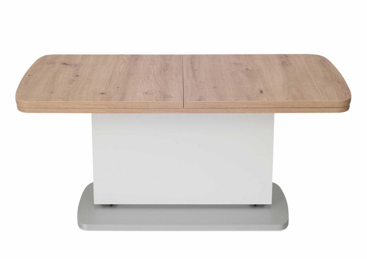 FUNKTIONSTISCH ausziehbar Catha 110(145+180) x 63 x 53-72 Wohnzimmertisch Wildeiche/Weiß - Braun, Holz (110/63/53cm) - 58aufmkessel