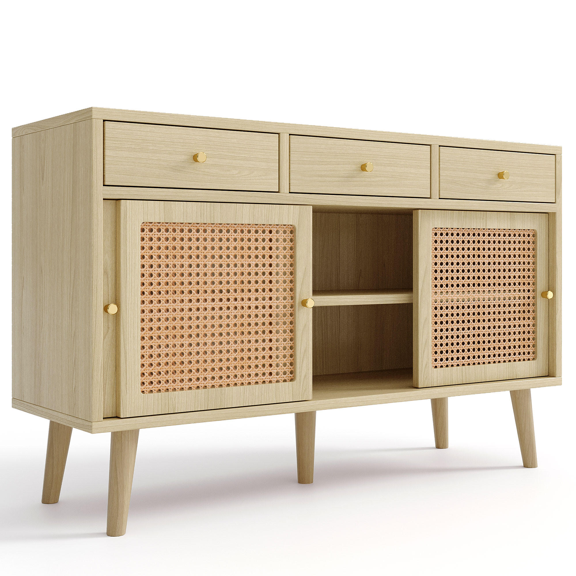 SIDEBOARD Hellbraun 120/40/78 cm - Braun, Holzwerkstoff (40/78/120cm) - Urban Meuble