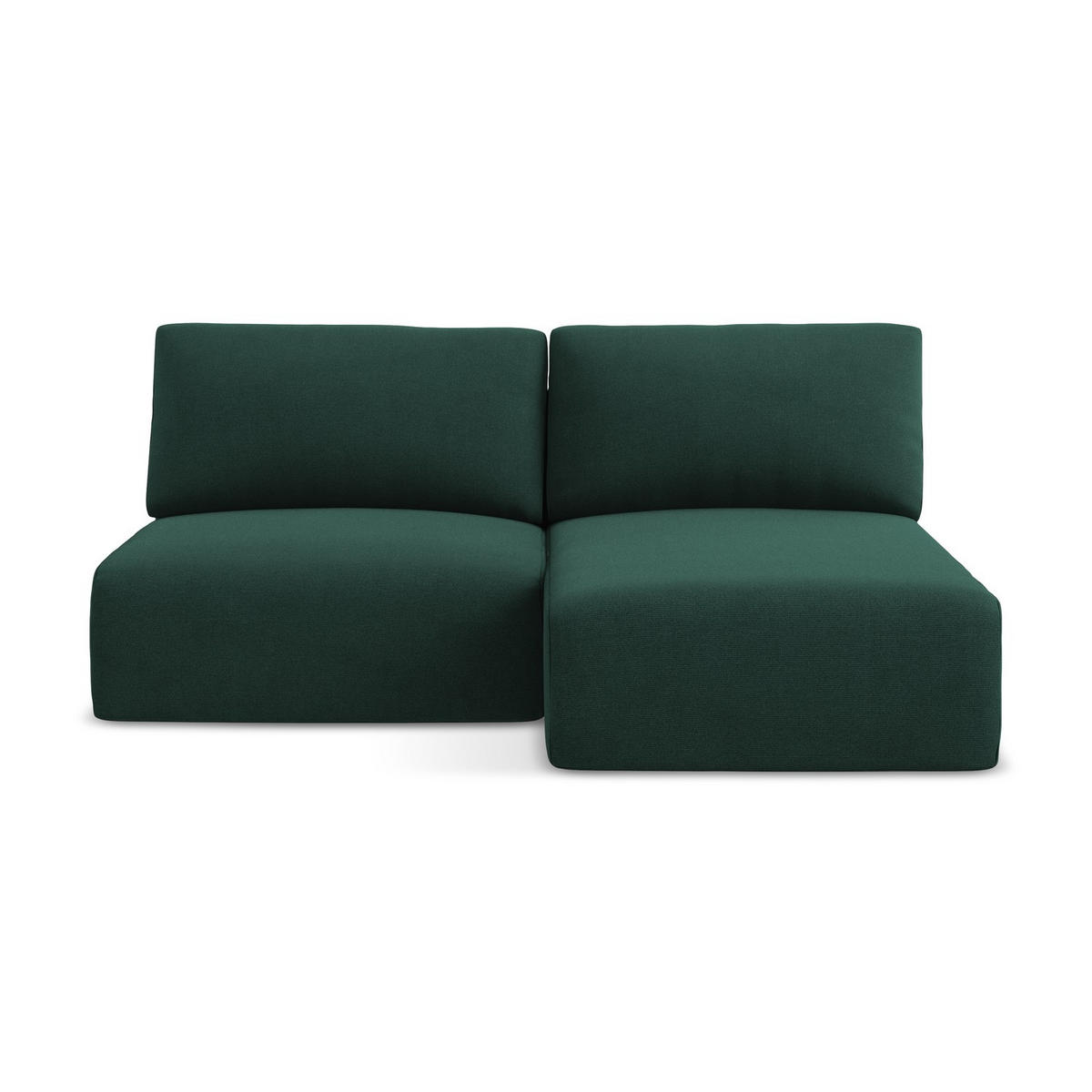 ECKSOFA mit Schlaffunktion rechts Strukturstoff Stoff Grün - Dunkelgrün/Schwarz, Kunststoff/Textil (210/149cm) - LaMiaSofa