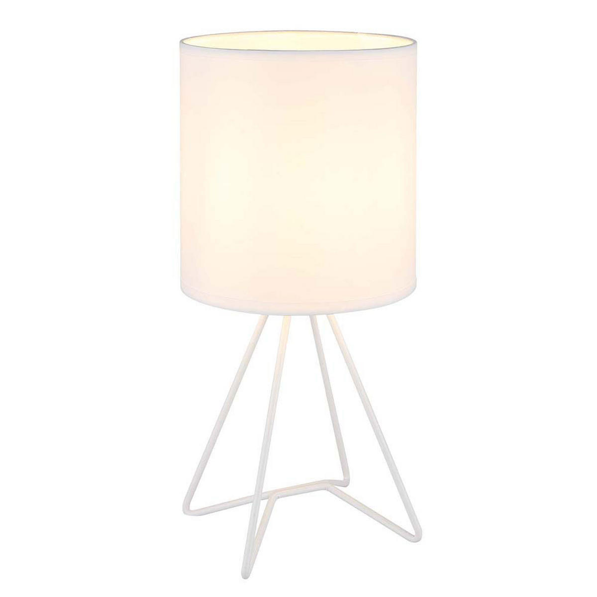 TISCHLEUCHTE Tamian Weiß Textil - Weiß, Metall (16/16/34.5cm) - Globo Lighting