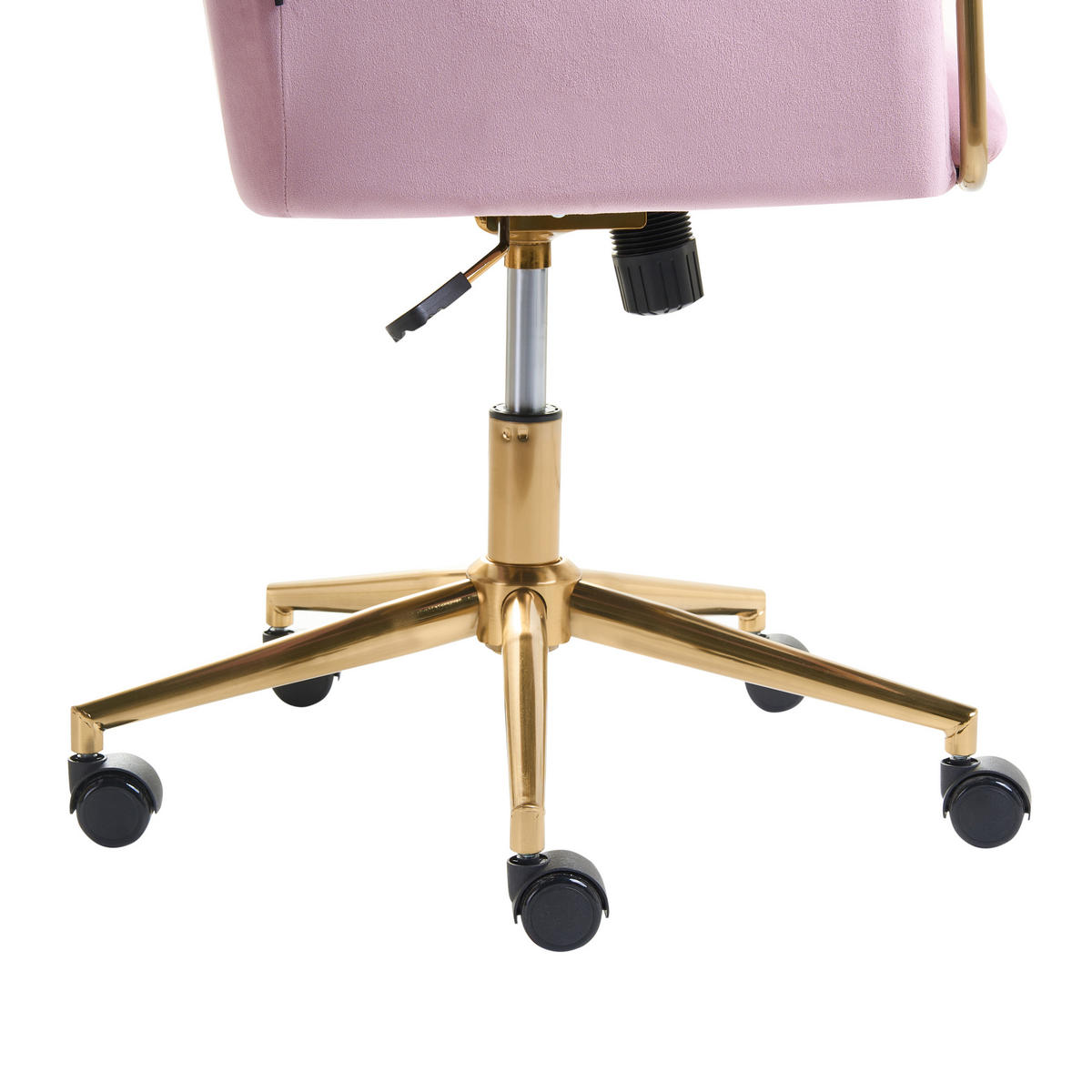 SCHREIBTISCHSTUHL Samtstoff Pastellrosa Altona - Pink, Textil (59/92/59cm) - Beliani