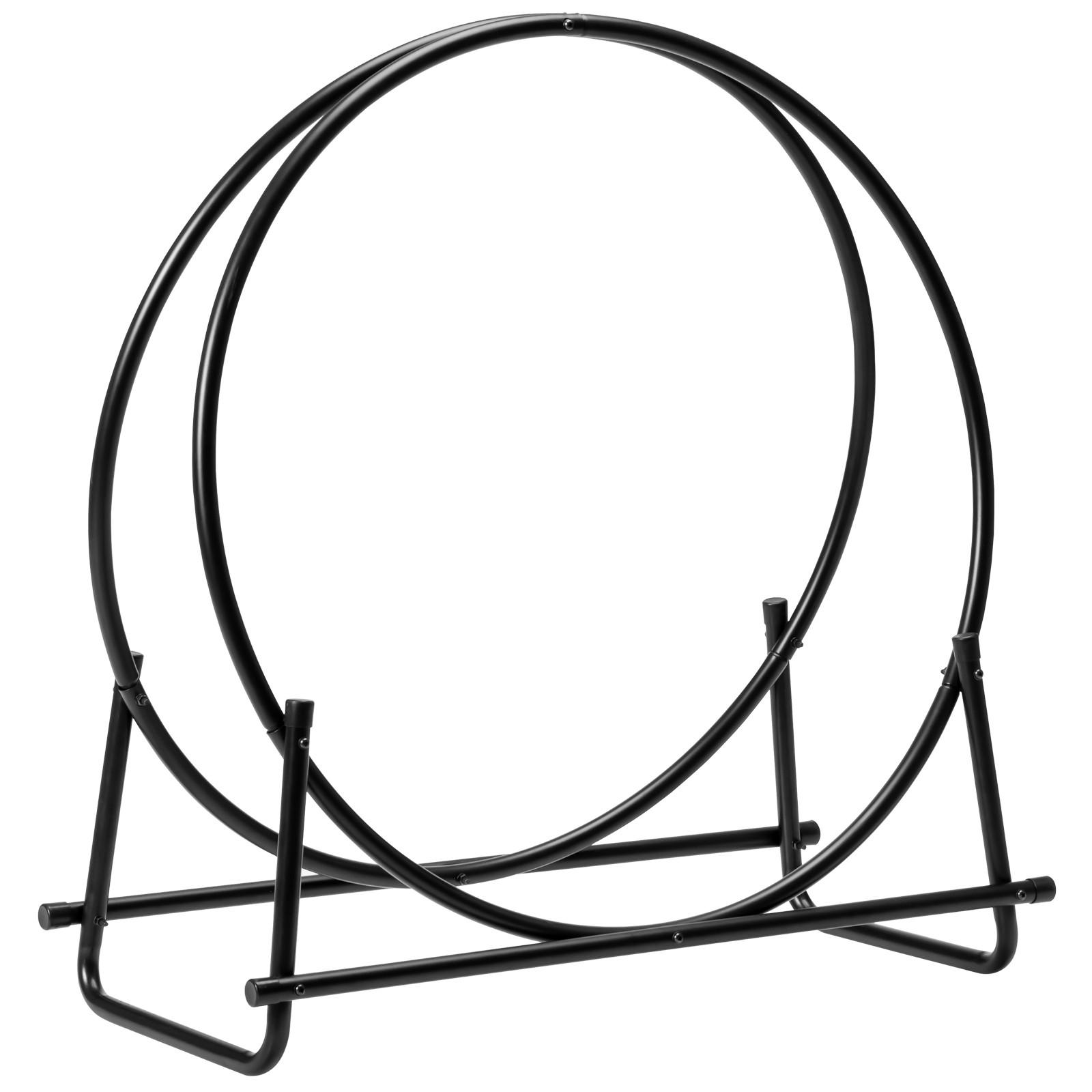 KAMINHOLZREGAL Schwarz - Schwarz, Metall (36/82/77cm) - COSTWAY
