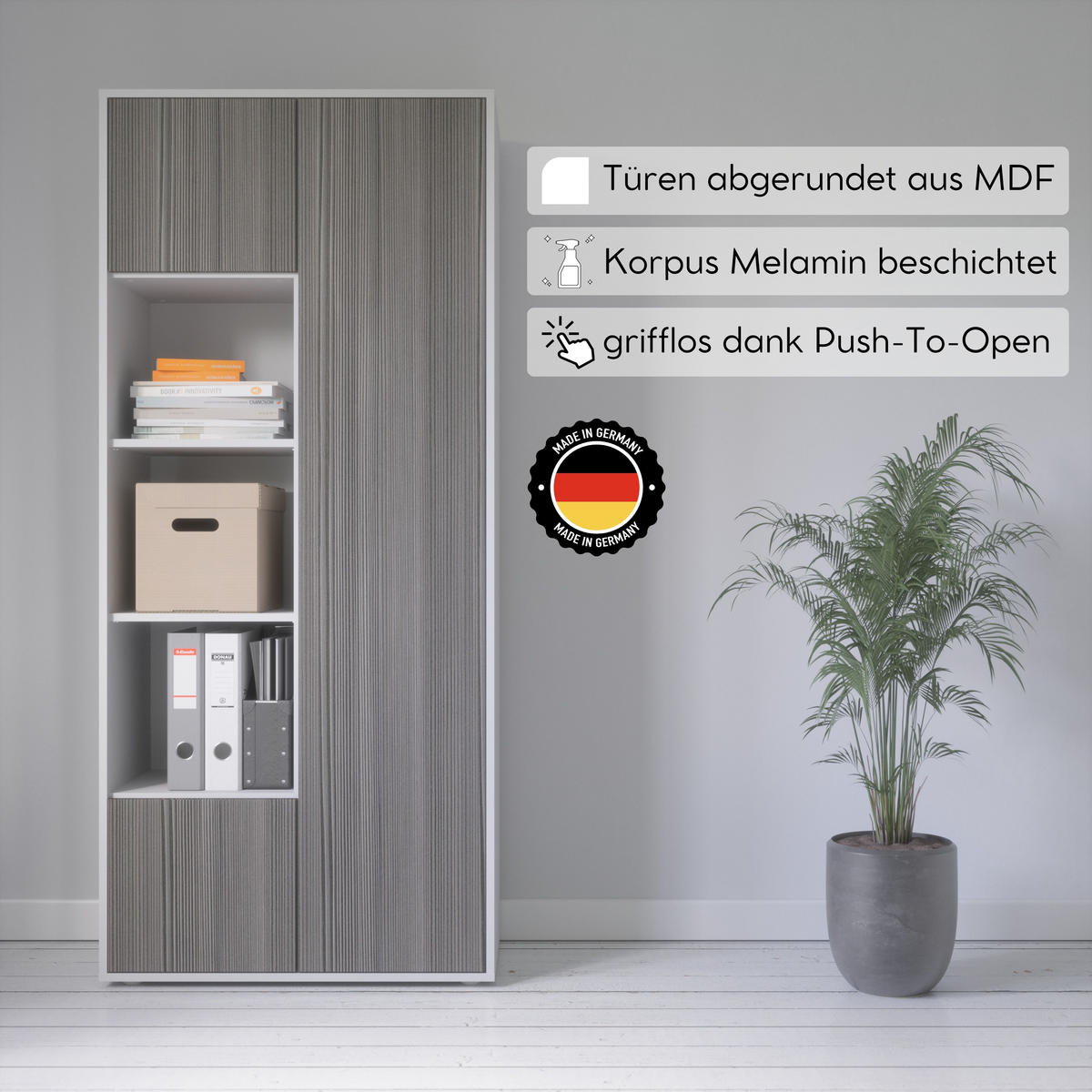 AKTENSCHRANK Amira T30 Avola Anthrazit 180/80/40 cm - Anthrazit, Holzwerkstoff (80/180/40cm) - SIMPLYFURN