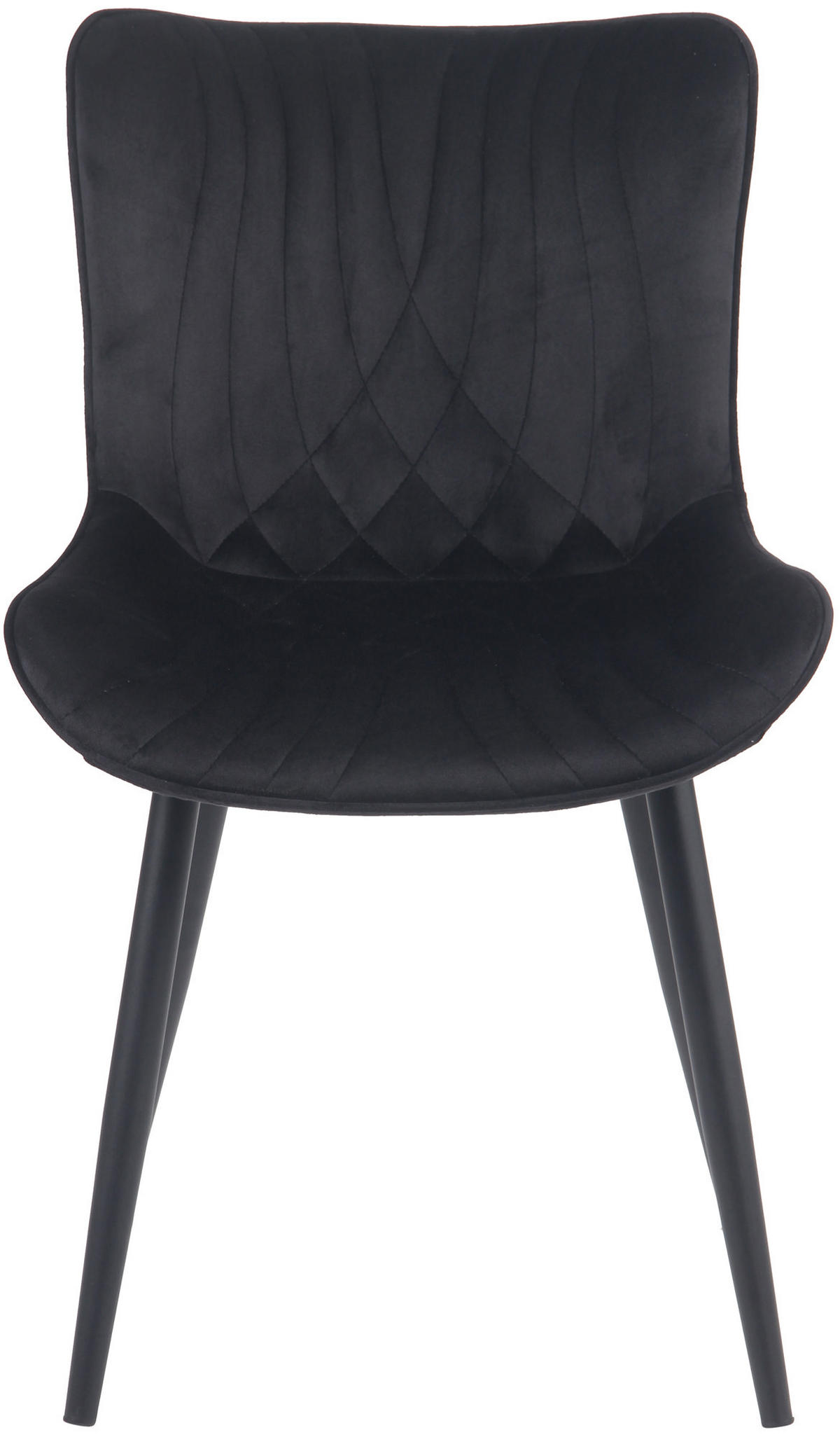 STUHL 2er Set Samt schwarz - Schwarz, Textil/Metall (50/80.5/62cm) - CLP