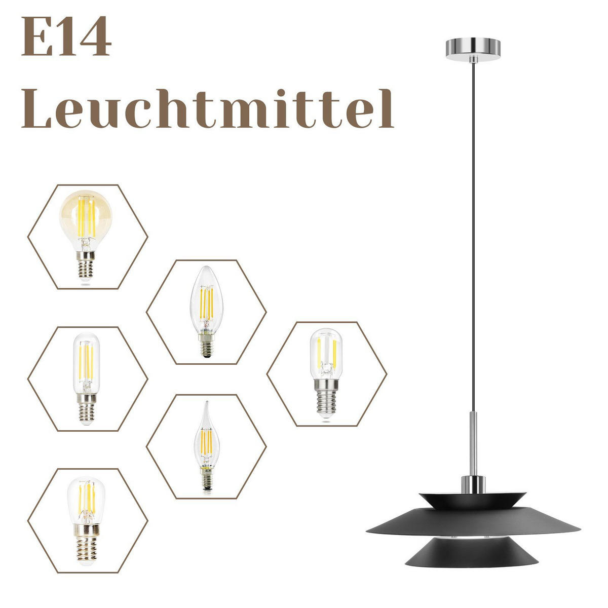 PENDELLEUCHTE Innovation 28/28/178 cm - Schwarz, Metall (28/28/178cm) - Nettlife