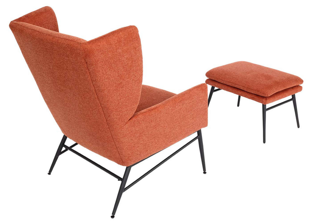 LOUNGE-SESSEL MIT OTTOMANE Braun - Braun, Textil (73/96/82cm) - MCW