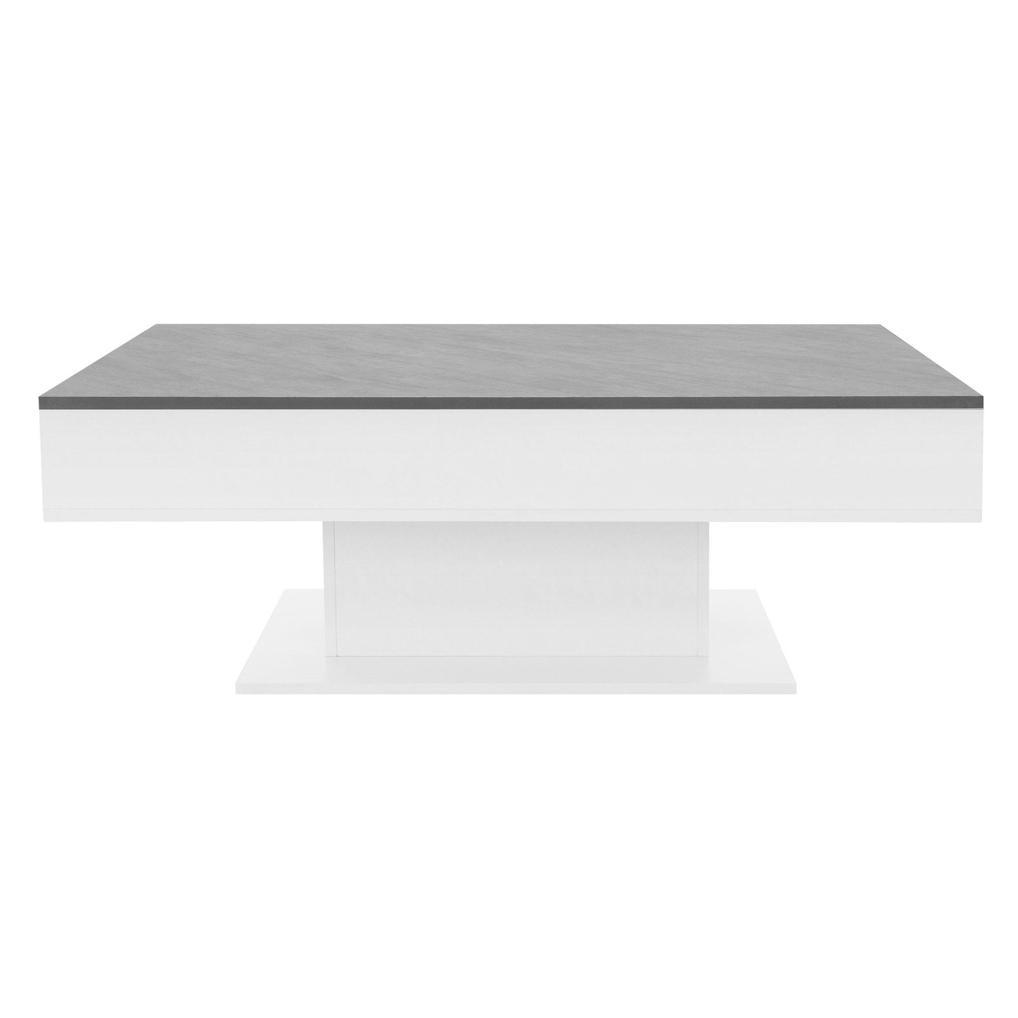 COUCHTISCH rechteckig Weiß-Beton 110/60/40 cm - Grau, Holzwerkstoff (60/40/110cm) - ML-DESIGN