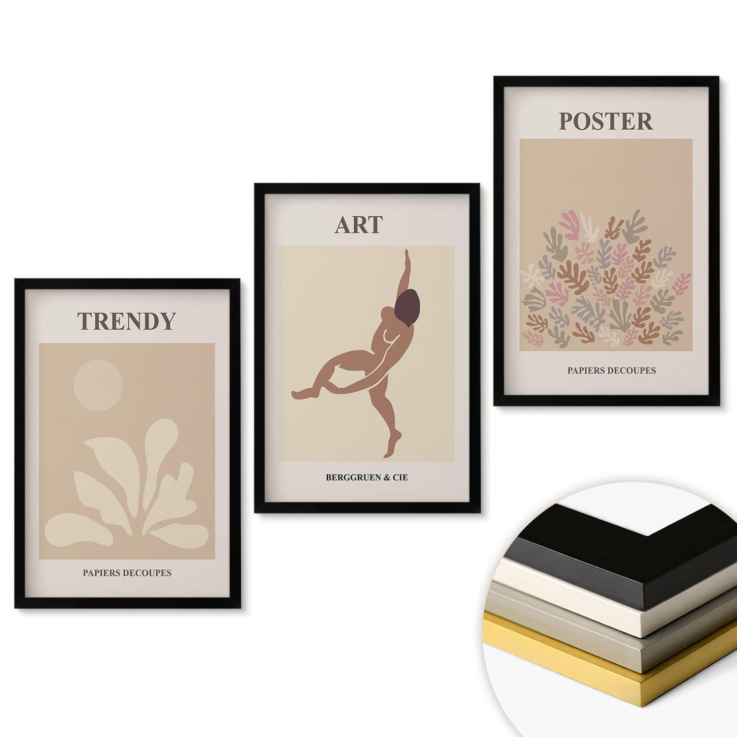 ArtPrintCave Wandbilder Schwarz 40x60 cm