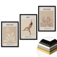 WANDBILDER 3er-Set - 40x60 cm Schwarzer Rahmen - Matisses abstrakte Formen - Schwarz, Kunststoff (40/60cm) - ArtPrintCave
