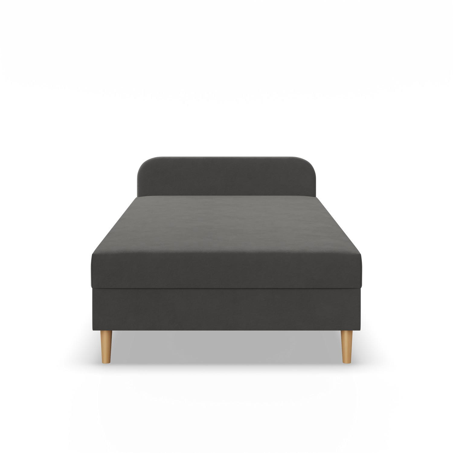 BOXBETT MIT KOPFTEIL 90x200 CASPE, Grau - Graphitfarben, Textil (90/200cm) - Mebligo