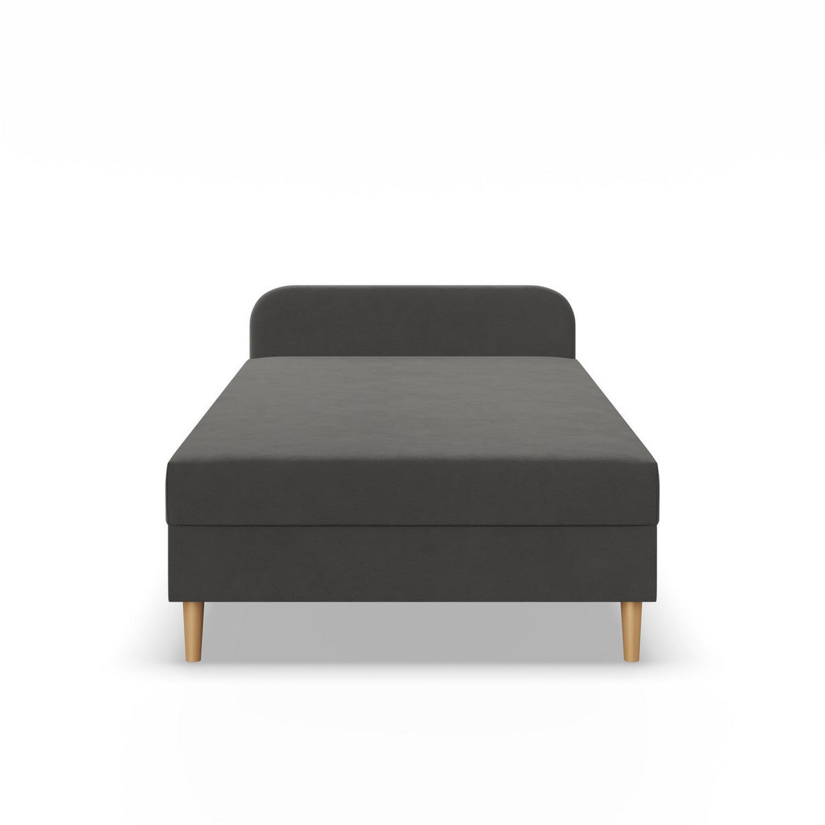 BOXBETT MIT KOPFTEIL 80x200 CASPE, Grau - Graphitfarben, Textil (80/200cm) - Mebligo